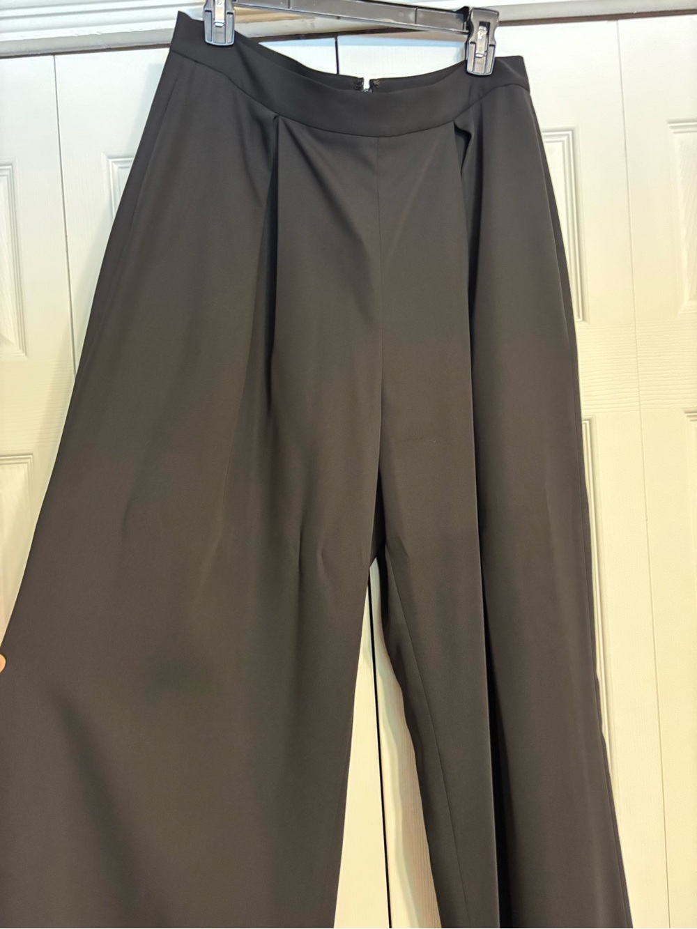 Alex Marie Wide-Leg High-Waist Pants — Black
